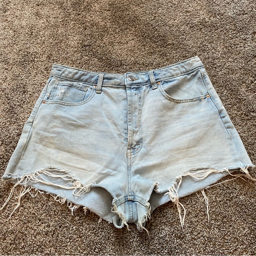 Wild Fable Light Blue Frayed Jean Shorts